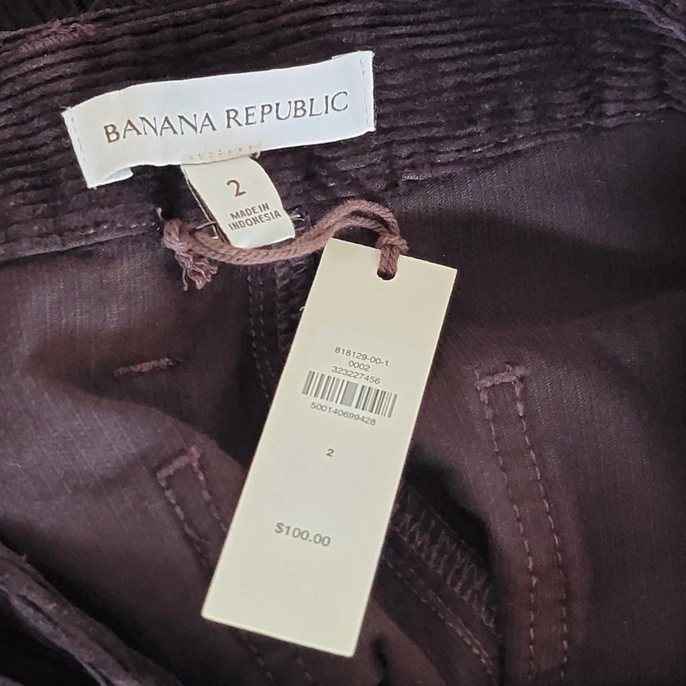 Banana‎ Republic Corduroy Belted Mini Skirt Size 2 NEW Brown MSRP $100 Casual